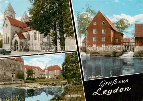 AK / Ansichtskarte  Legden Kath Kirche Haus Egelborg Duester Muehle Legden