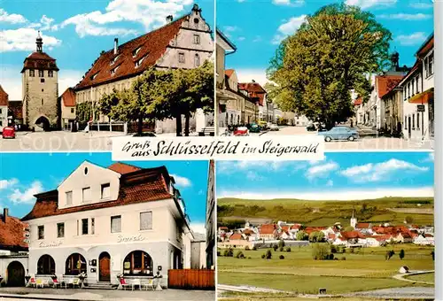 AK / Ansichtskarte  Schluesselfeld Stadttor Strassenpartie Restaurant Storch Panorama Schluesselfeld