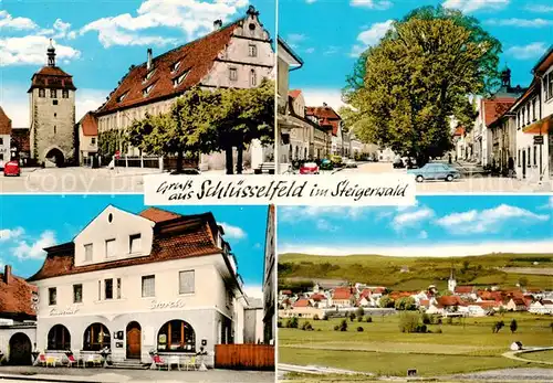 AK / Ansichtskarte  Schluesselfeld Stadttor Strassenpartie Restaurant Storch Panorama Schluesselfeld