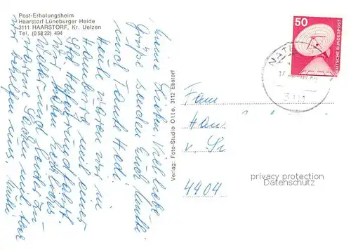 AK / Ansichtskarte  Haarstorf Post-Erholungsheim Gastraum Haarstorf