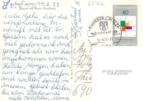 AK / Ansichtskarte 73865238 Speyer_Rhein Stadtbad Speyer Rhein