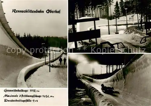 AK / Ansichtskarte  Oberhof__Thueringen Rennschlittenbahn Wintersport 