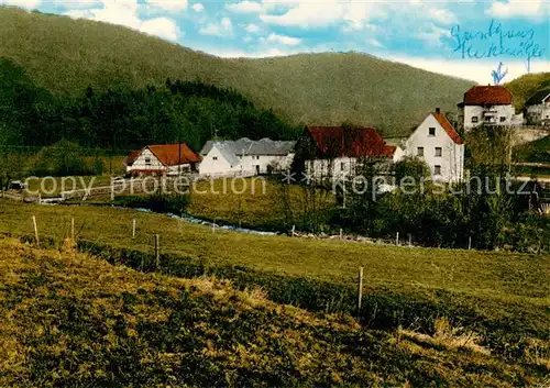 AK / Ansichtskarte  Heckmuehle_Gemuenden_Schondratal_Bayern Teilansicht mit Gasthaus Pension Pabst 