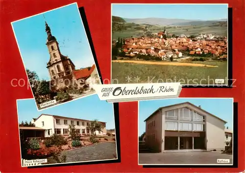 AK / Ansichtskarte 73865268 Oberelsbach Panorama Kirche Haus Ruebezahl Rathaus Oberelsbach