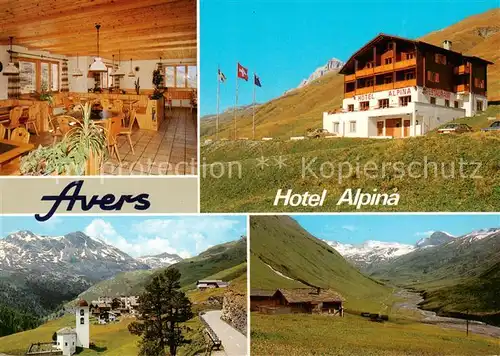 AK / Ansichtskarte  Avers-Juf_GR Hotel Alpina Landschaftspanorama Alpen 