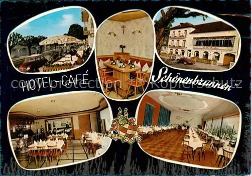 AK / Ansichtskarte 73865305 Miltenberg_Main Hotel Café Schoenenbrunnen Restaurant Miltenberg Main