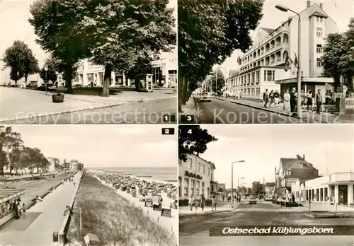 AK / Ansichtskarte  Kuehlungsborn_Ostseebad Strandstrasse Strandpromenade Kreiskrankenhaus und Poliklinik Maxim Gorki Strasse Kuehlungsborn_Ostseebad