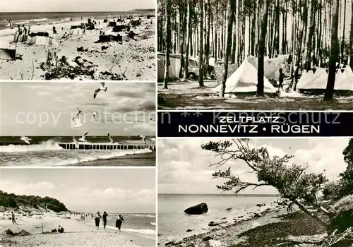 AK / Ansichtskarte  Nonnevitz_Dranske Zeltplatz Strand Seebruecke Duenen 