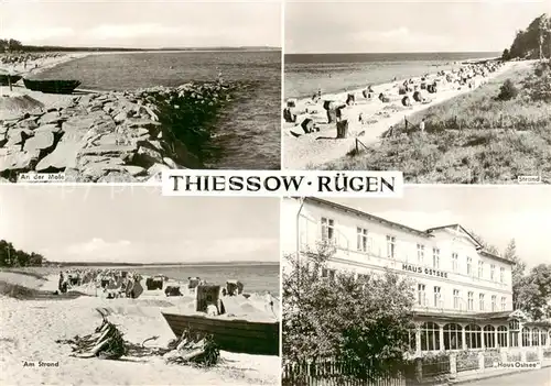 AK / Ansichtskarte 73865329 Thiessow_Ostseebad_Ruegen An der Mole Strandpartien Haus Ostsee Thiessow_Ostseebad_Ruegen