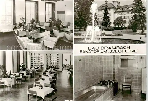 AK / Ansichtskarte 73865334 Bad_Brambach Vestibuel Aussenansicht Speisesaal Badekabine Bad_Brambach