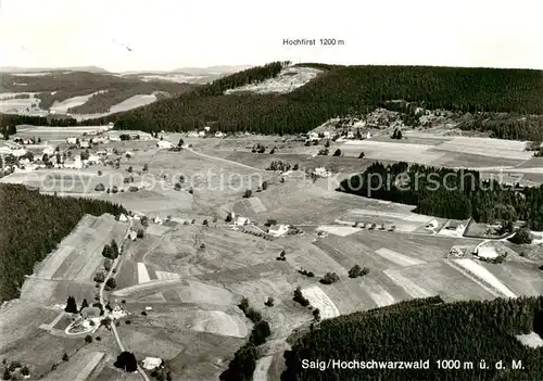 AK / Ansichtskarte  Saig_Schwarzwald Fliegeraufnahme mit Hochfirst Saig Schwarzwald