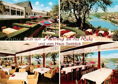 AK / Ansichtskarte  Kettwig Cafe Restaurant Haus Seeblick Ruhrpartie Gastraeume Kettwig