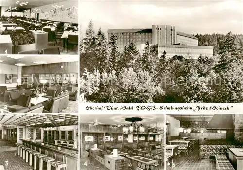 AK / Ansichtskarte  Oberhof__Thueringen FDGB Erholungsheim Fritz Weineck Speisesaal Bibliothek Bar Alchimistenkeller Kaminstube 