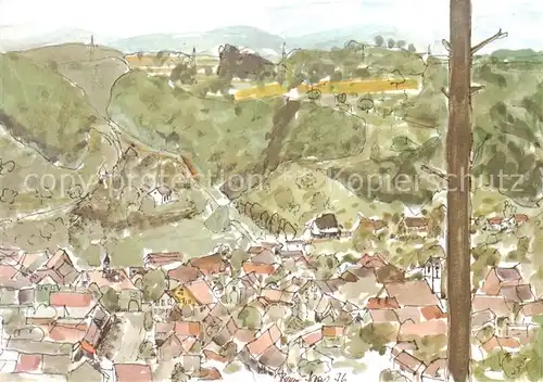 AK / Ansichtskarte  Maulburg Blick vom Scheinberg Aquarell Maulburg