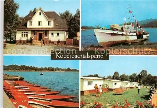 AK / Ansichtskarte 73865385 Koberbachtalsperre_Zwickau Gasthof Boot Liegeplatz Bungalows 