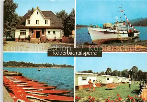 AK / Ansichtskarte  Koberbachtalsperre_Zwickau Gasthof Boot Liegeplatz Bungalows 