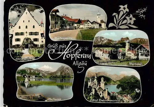 AK / Ansichtskarte 73865391 Hopferau Schloss Strassenpartie Hopferau Hopfensee Schloss Neuschwanstein Hopferau