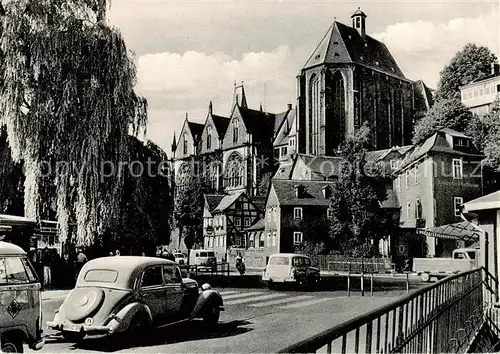 AK / Ansichtskarte 73865407 Marburg_Lahn Universitaet mit Kirche Marburg_Lahn