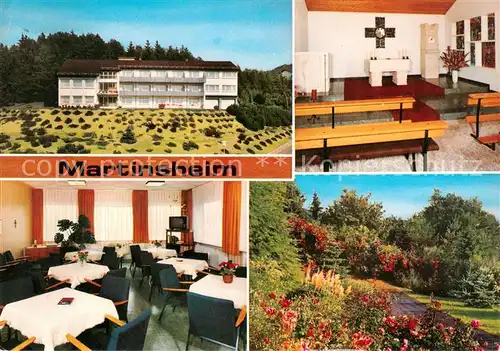 AK / Ansichtskarte 73865458 Fuerth_Odenwald Martinsheim der Dominikanerinnen Kapelle Speiseraum Garten Fuerth Odenwald