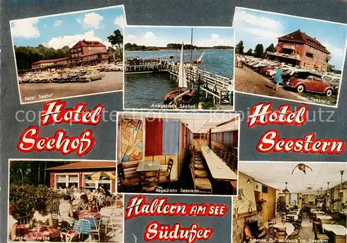 AK / Ansichtskarte 73865460 Haltern_See Hotel Seehof Hotel Seestern Anlegestelle Terrasse Schenke Haltern See