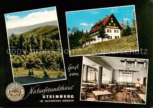 AK / Ansichtskarte 73865495 Hann._Muenden Naturfreundehaus am steinberg Landschaftspanorama Hann. Muenden