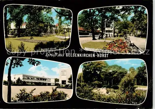 AK / Ansichtskarte 73865511 Horst_Gelsenkirchen Schloss Anlagen der rEnnbahn Schule Park Horst_Gelsenkirchen