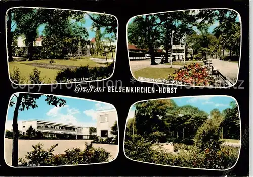 AK / Ansichtskarte  Horst_Gelsenkirchen Schloss Anlagen der rEnnbahn Schule Park Horst_Gelsenkirchen