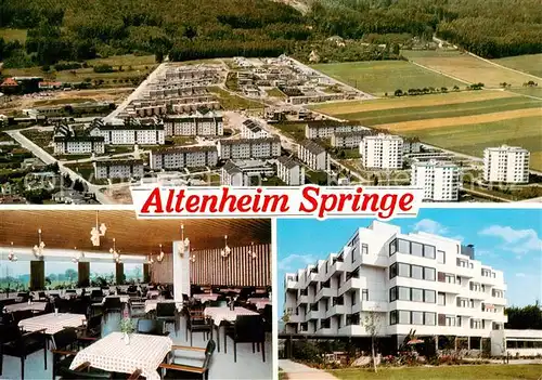 AK / Ansichtskarte  Springe_Deister Altenheim Speisesaal Luftaufnahme Springe_Deister