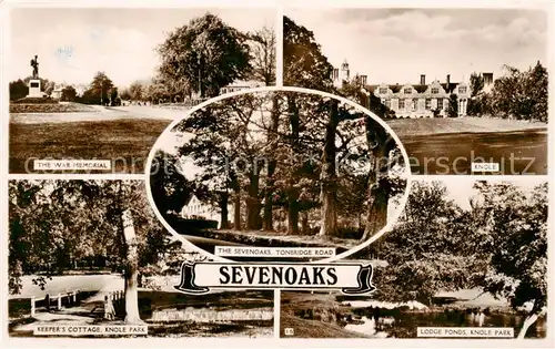 AK / Ansichtskarte 73865598 Sevenoaks__UK War Memorial Knole Country House Park Cottage Lodge Ponds Tonbridge Road 