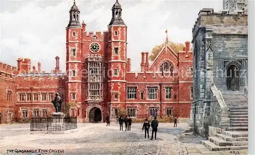 AK / Ansichtskarte 73865611 Eton__Berkshire_UK The Quadrangle Eton College from an original colour drawing by Quinton Kuenstlerkarte 