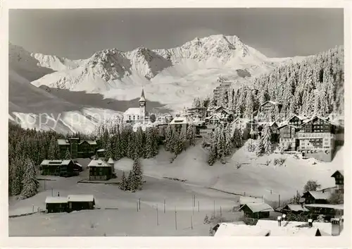 AK / Ansichtskarte  Arosa_GR Panorama Wintersportplatz Blick gegen Tschirpen Plessur-Alpen Arosa_GR