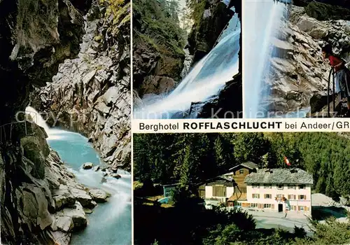 AK / Ansichtskarte  Andeer_GR Berghotel Rofflaschlucht Wasserfall Andeer_GR