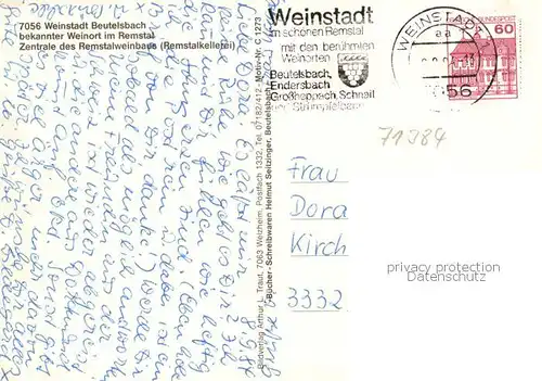 AK / Ansichtskarte  Beutelsbach_Weinstadt Panorama Weinort im Remstal Beutelsbach_Weinstadt