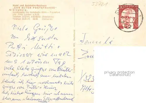 AK / Ansichtskarte  Siegburg Hotel und Autobahn-Rasthaus Zur alten Poststrasse Restaurant Luftaufnahme Siegburg