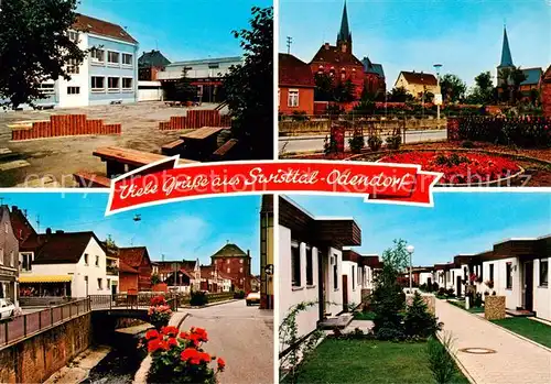 AK / Ansichtskarte  Odendorf Teilansichten Ortszentrum Blick zur Kirche Wohnsiedlung Bungalows Odendorf