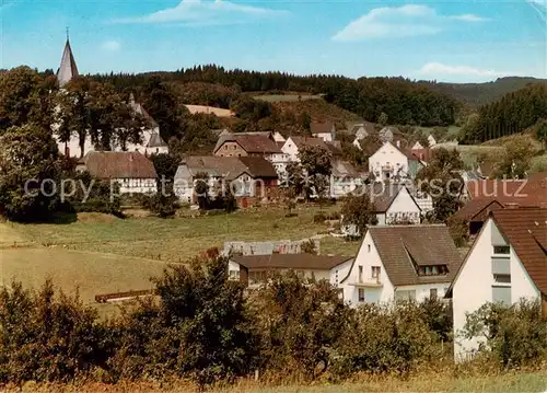 AK / Ansichtskarte 73865675 Schoenholthausen Ansicht mit Kirche Gasthof Pension Steinhoff Schoenholthausen