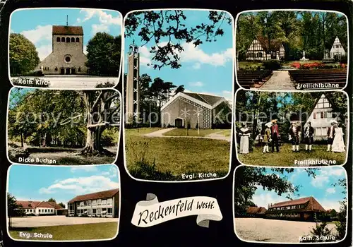 AK / Ansichtskarte  Reckenfeld Kirche Dicke Buchen Schule Freilichtbuehne Reckenfeld