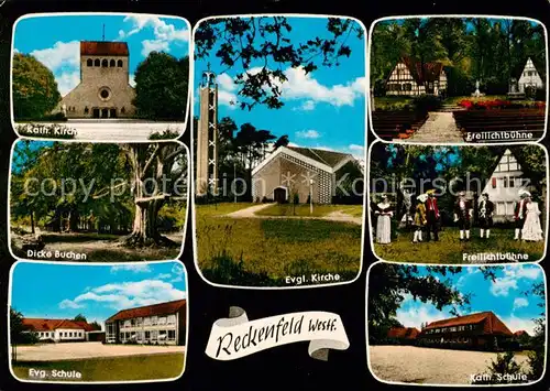 AK / Ansichtskarte  Reckenfeld Kirche Dicke Buchen Schule Freilichtbuehne Reckenfeld