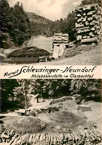 AK / Ansichtskarte  Schleusingerneundorf Holzkoehlerstaette im Glasbachtal Schleusingerneundorf