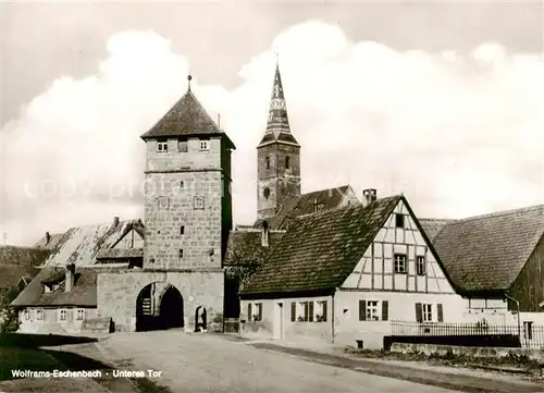 AK / Ansichtskarte  Wolframs-Eschenbach Stadttor Kirche Wolframs-Eschenbach