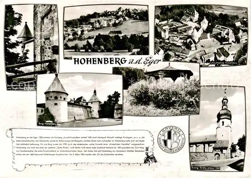 AK / Ansichtskarte  Hohenberg_Eger Burg Hohenberg Chronik Teilansichten Sauerbrunnen Kirche Hohenberg Eger