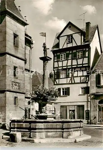 AK / Ansichtskarte  Weissenburg__Bayern Marktbrunnen Altstadt Fachwerkhaus 