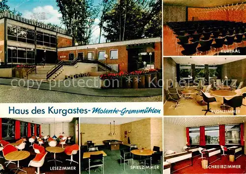 AK / Ansichtskarte  Malente-Gremsmuehlen Haus des Kurgastes Kursaal Kloenzimmer Schreibzimmer Spielzimmer Lesezimmer Malente-Gremsmuehlen