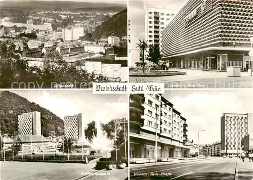 AK / Ansichtskarte  Suhl_Thueringer_Wald Teilansicht Centrum Warenhaus Waffenmuseum Wilhelm-Pieck-Strasse Suhl_Thueringer_Wald