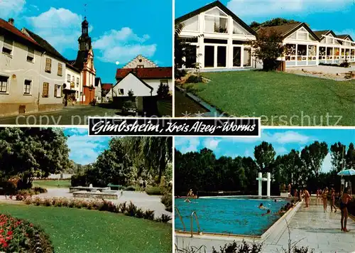 AK / Ansichtskarte  Gimbsheim Teilansichten Park Schwimmbad Gimbsheim