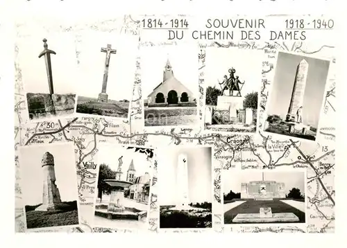 AK / Ansichtskarte 73865804 Aisne_Liege Da Laffaux a Berry Au Bac Souvenir du Chemin des Dames 1814-1914 et 1918-1940 Aisne Liege