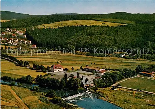 AK / Ansichtskarte  Cappel_Marburg Landschulheim Steinmuehle Fliegeraufnahme Cappel Marburg