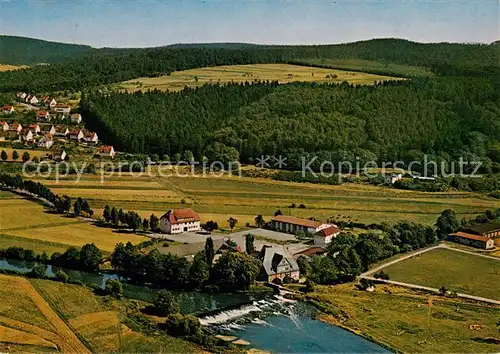 AK / Ansichtskarte  Cappel_Marburg Landschulheim Steinmuehle Fliegeraufnahme Cappel Marburg