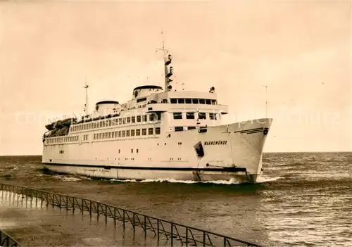 AK / Ansichtskarte  Warnemuende_Ostseebad MS Warnemuende bei der Einfahrt Warnemuende_Ostseebad