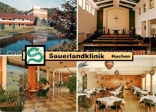 AK / Ansichtskarte 73865909 Hachen_Sauerland Sauerlandklinik Kapelle Speisesaal Hachen_Sauerland